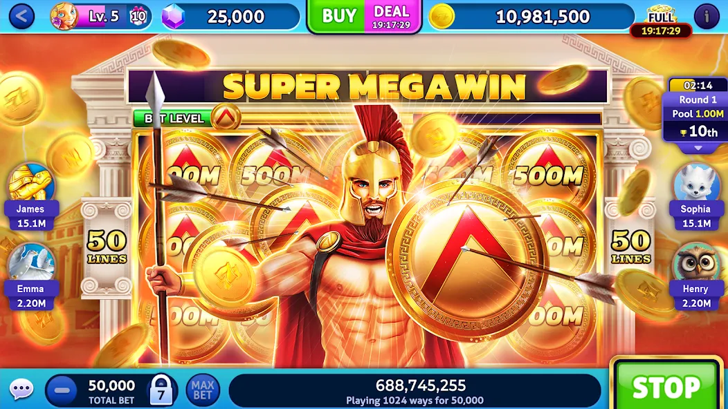 Jackpot Madness Slots Casino (Джекпотджой Слоты)  [МОД Бесконечные монеты] Screenshot 2