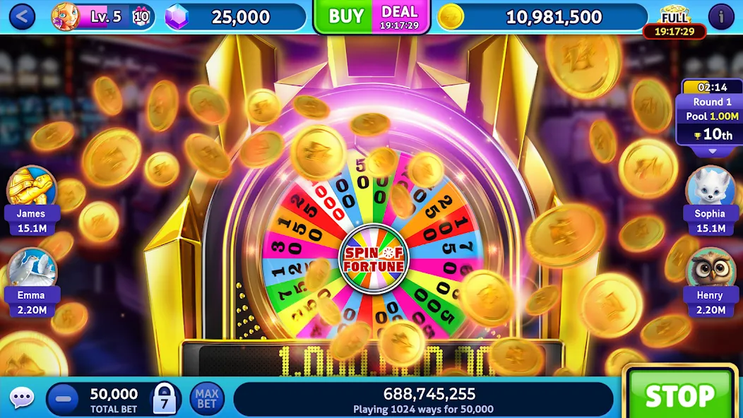 Jackpot Madness Slots Casino (Джекпотджой Слоты)  [МОД Бесконечные монеты] Screenshot 4