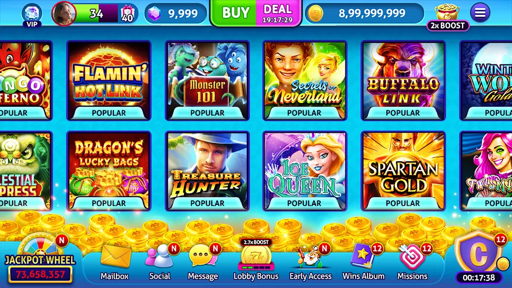 Jackpot Madness Slots Casino (Джекпотджой Слоты)  [МОД Бесконечные монеты] Screenshot 5