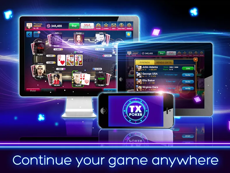 TX Poker - Texas Holdem Poker  [МОД Много монет] Screenshot 5