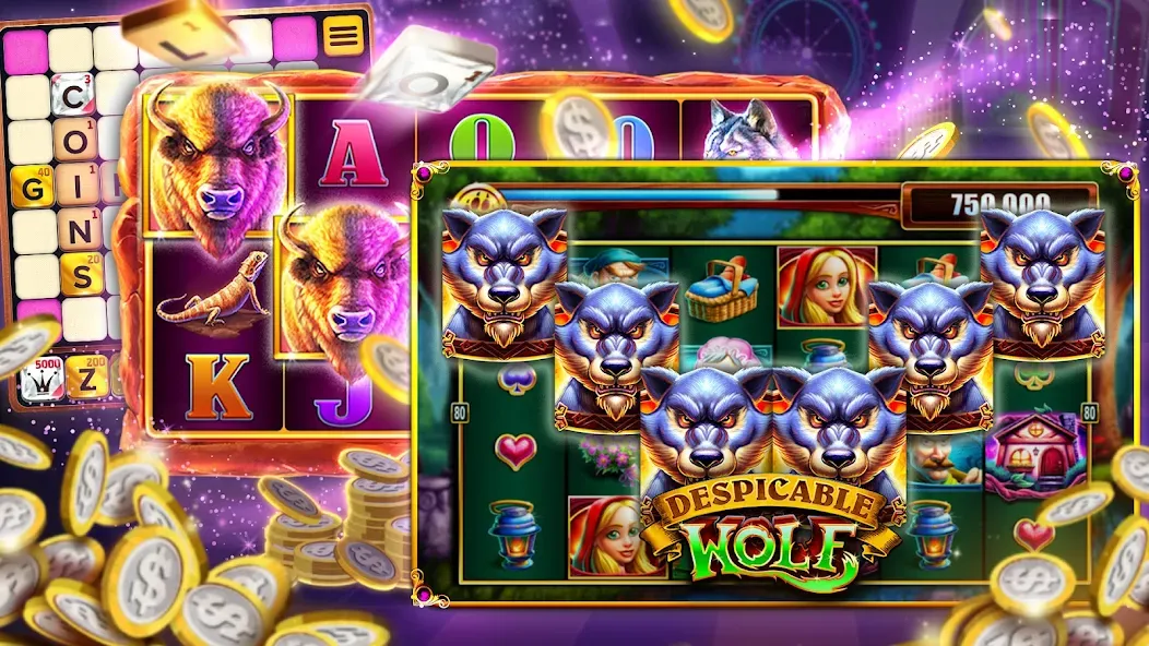 Vegas Downtown Slots & Words  [МОД Unlocked] Screenshot 1