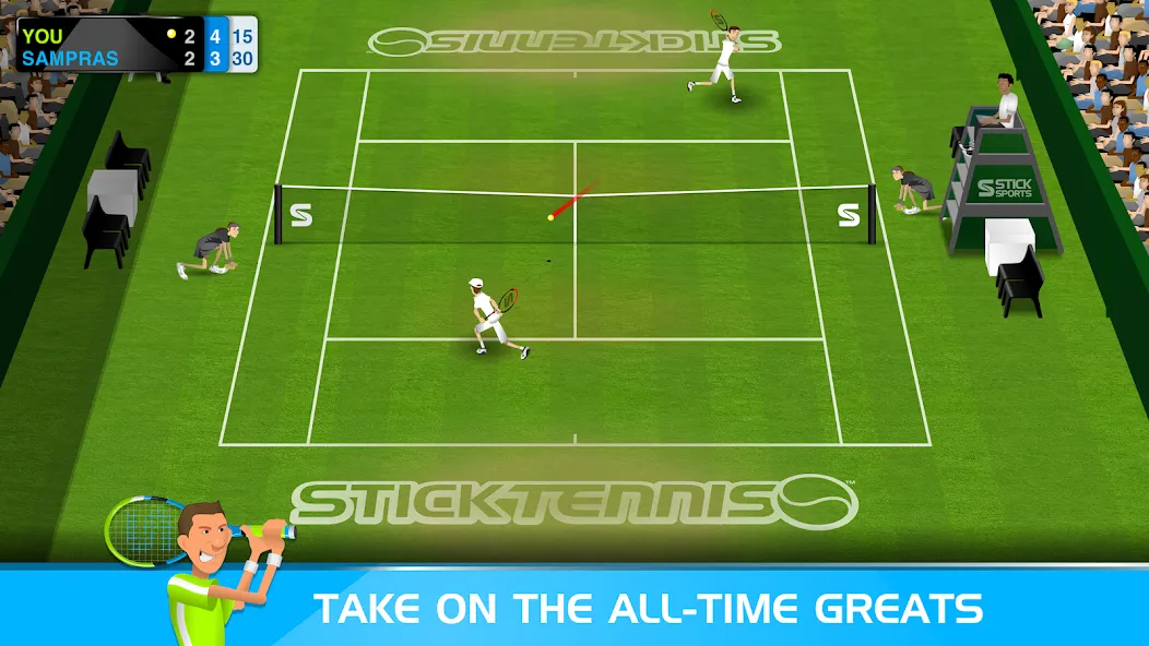 Stick Tennis (Стик Теннис)  [МОД Много денег] Screenshot 2