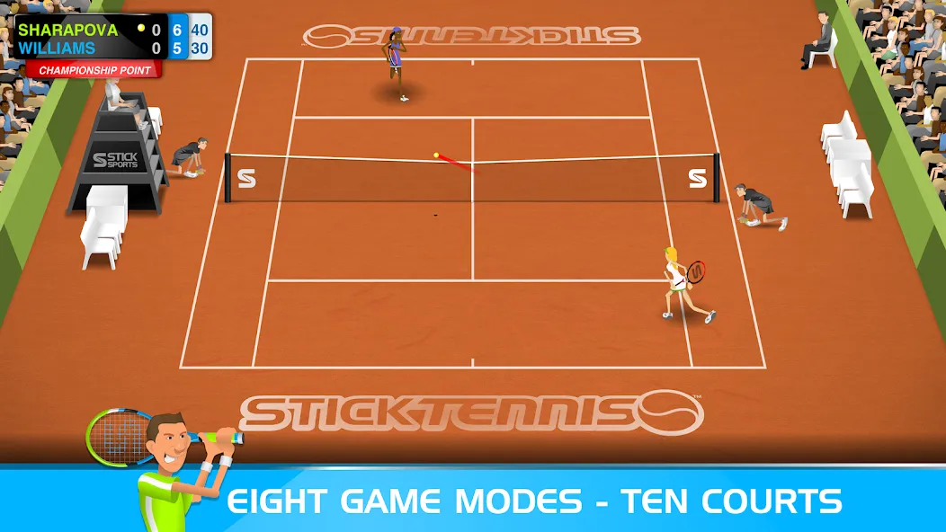 Stick Tennis (Стик Теннис)  [МОД Много денег] Screenshot 3