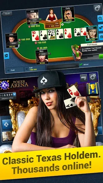 Poker Arena: texas holdem game (Покер Арена)  [МОД Unlimited Money] Screenshot 1