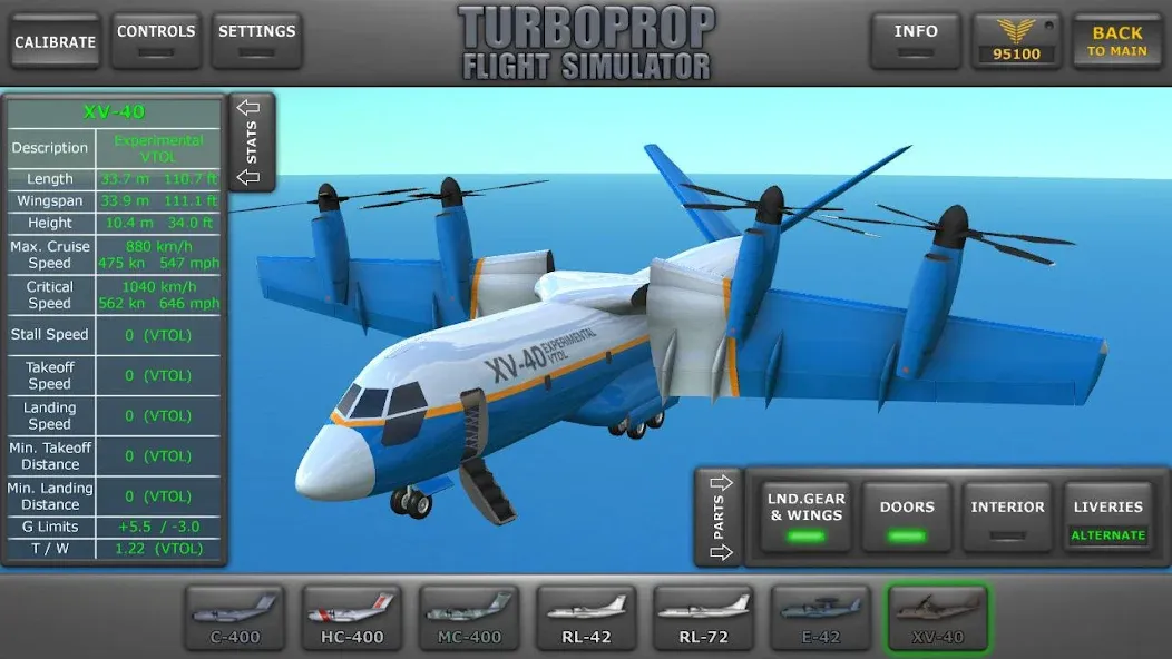 Turboprop Flight Simulator (Турбовинтовой симулятор полета 3D)  [МОД Mega Pack] Screenshot 1