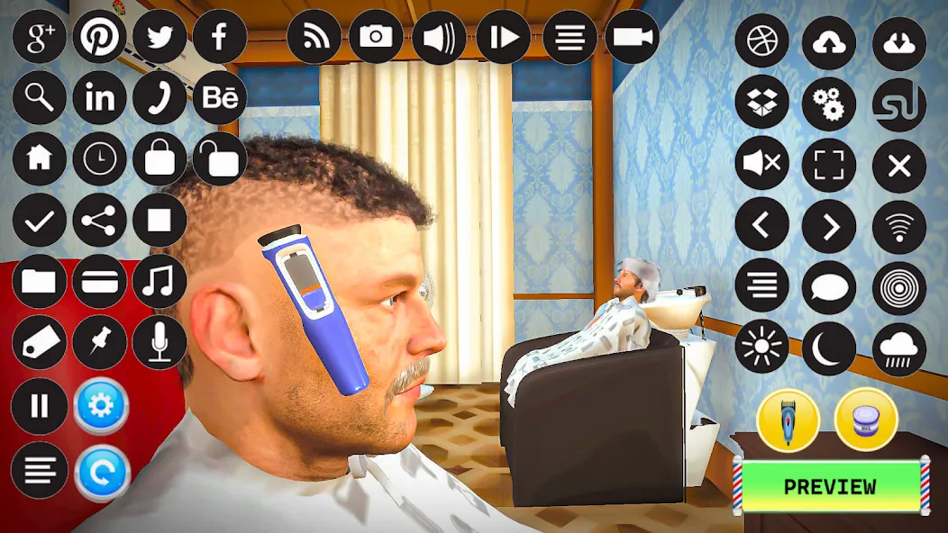 Barber Shop Hair Cut Sim Games (Барбершоп игры на подстригание волос)  [МОД Много денег] Screenshot 2