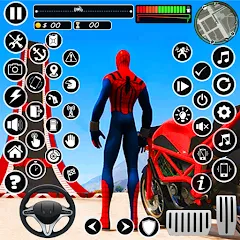 Взлом Superhero Tricky Bike Stunt (упергерой Трики Байк Стант)  [МОД Mega Pack] - последняя версия apk на Андроид