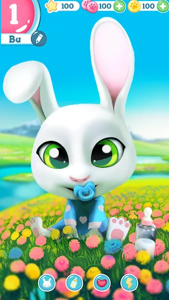 Bu Bunny - Cute pet care game  [МОД Меню] Screenshot 1