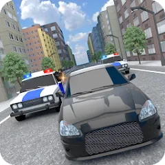 Скачать взломанную Police Car Chase  [МОД Unlocked] - полная версия apk на Андроид