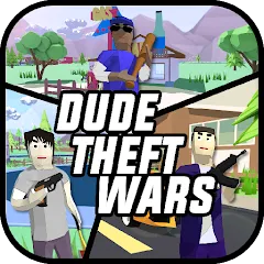 Скачать взломанную Dude Theft Wars Shooting Games (Дуд Тефт Варс)  [МОД Unlocked] - стабильная версия apk на Андроид