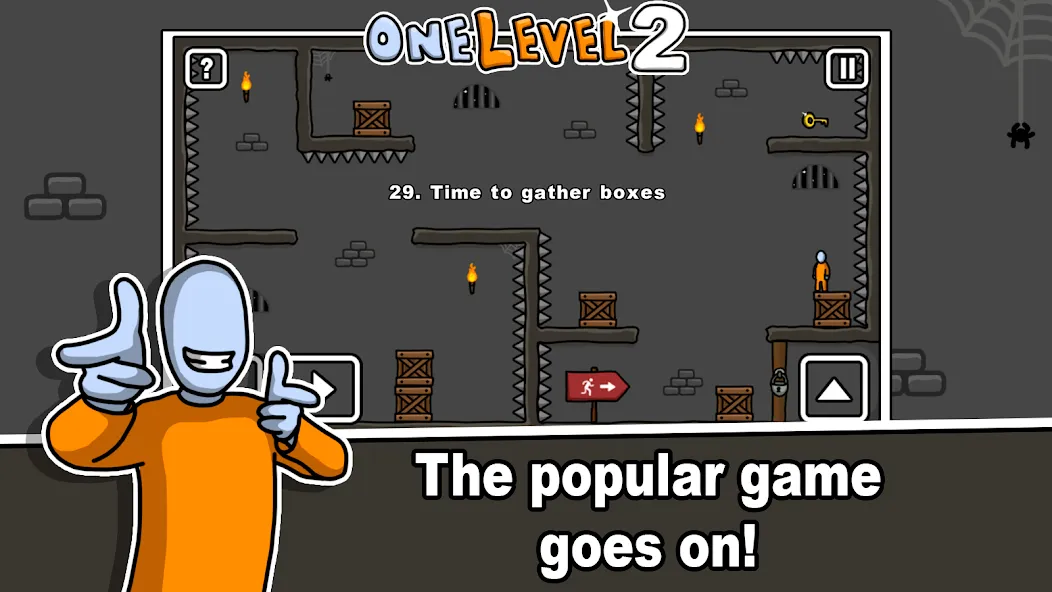 One Level 2 Stickman Jailbreak (Уан Левел 2)  [МОД Бесконечные монеты] Screenshot 1