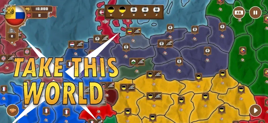 World conquest: Europe 1812 (Всемирное завоевание)  [МОД Unlocked] Screenshot 1