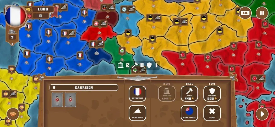 World conquest: Europe 1812 (Всемирное завоевание)  [МОД Unlocked] Screenshot 4