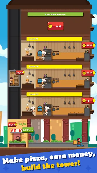 Pizza Tower: Idle Tycoon (Пицца Тауэр)  [МОД Unlimited Money] Screenshot 2