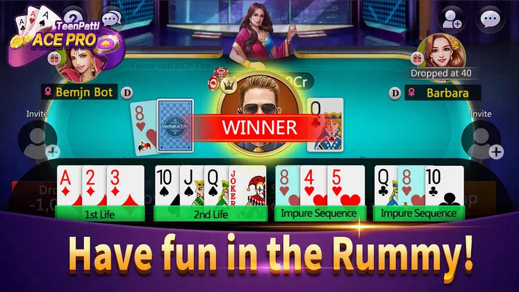 Teenpatti Ace Pro -poker,rummy (Тинпатти Эйс Про)  [МОД Unlocked] Screenshot 4