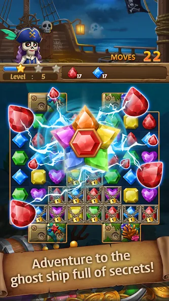 Jewels Ghost Ship: jewel games (Джуэлз Гост Шип)  [МОД Бесконечные деньги] Screenshot 5