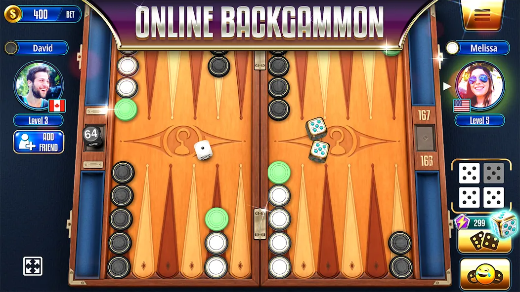 Backgammon Legends Online  [МОД Меню] Screenshot 1