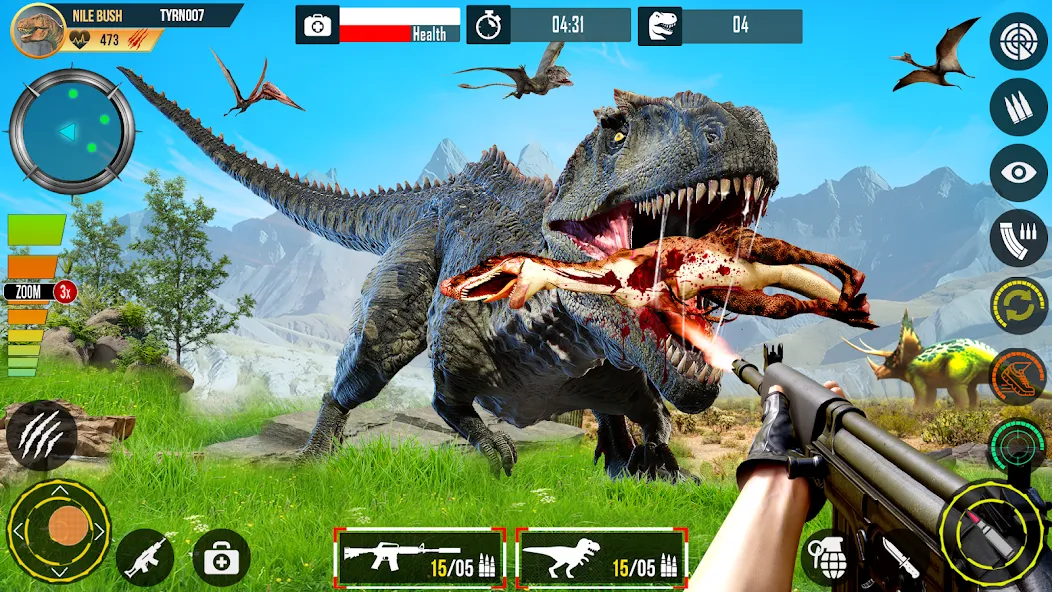 Real Dino Hunting Gun Games (Риал Дино Хантинг Ган Геймс)  [МОД Menu] Screenshot 2