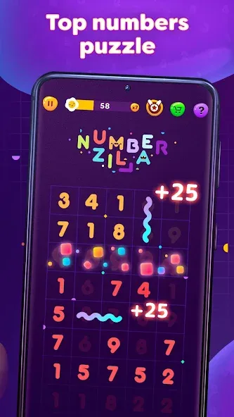 Numberzilla: Number Match Game (Намберзилла)  [МОД Бесконечные монеты] Screenshot 2