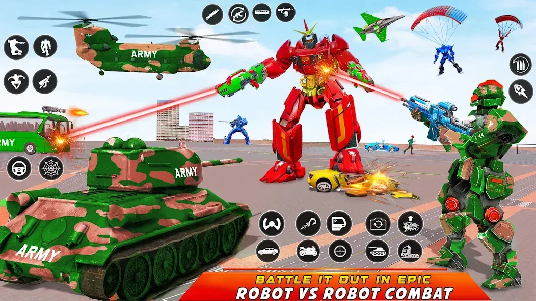 Army Bus Robot Car Game 3d  [МОД Много монет] Screenshot 4