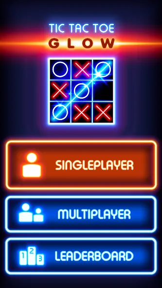 Tic Tac Toe Glow: 2 Players  [МОД Бесконечные деньги] Screenshot 1