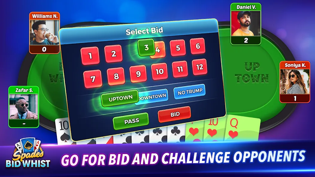 Spades: Bid Whist Classic Game (Бид Вист Классик)  [МОД Все открыто] Screenshot 5