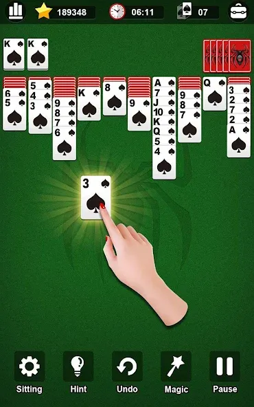 Spider Solitaire  [МОД Много монет] Screenshot 1