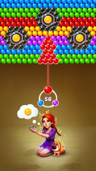 Bubble Shooter Kingdom  [МОД Много монет] Screenshot 1