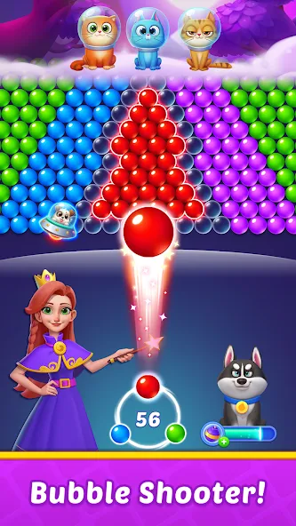 Bubble Shooter Kingdom  [МОД Много монет] Screenshot 2