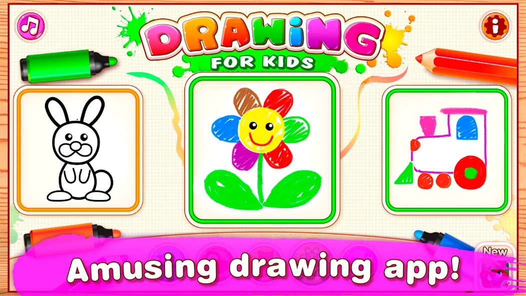 Bini Drawing for Kids Games (Бини)  [МОД Mega Pack] Screenshot 1