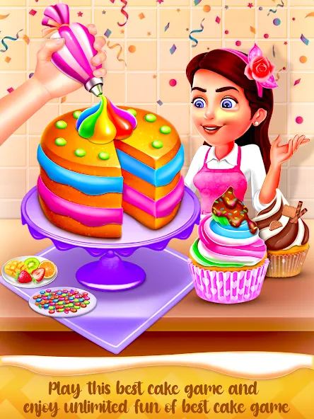 Cake Maker Cooking Cake Games (Кейк Мейкер кулинарные игры на приготовление тортов)  [МОД Бесконечные деньги] Screenshot 1