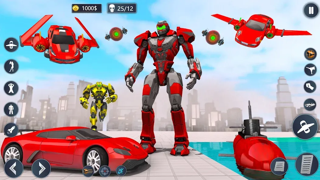 Flying Car Robot Game Car Game  [МОД Menu] Screenshot 4