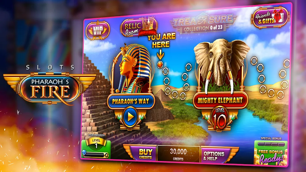 Slots - Pharaoh's Fire (Слоты)  [МОД Unlocked] Screenshot 1