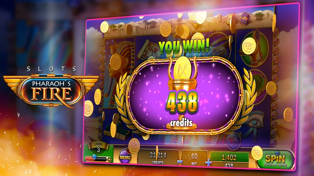 Slots - Pharaoh's Fire (Слоты)  [МОД Unlocked] Screenshot 3