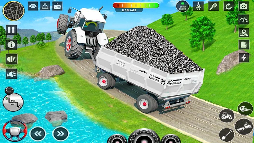 Big Tractor Farming Simulator (Биг Трактор Фарминг Симулятор)  [МОД Menu] Screenshot 1