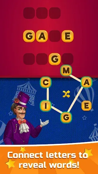 Circus Words: Magic Puzzle  [МОД Бесконечные монеты] Screenshot 3