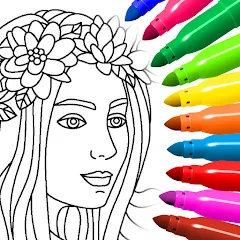 Скачать взлом Coloring for girls and women  [МОД Бесконечные деньги] - стабильная версия apk на Андроид