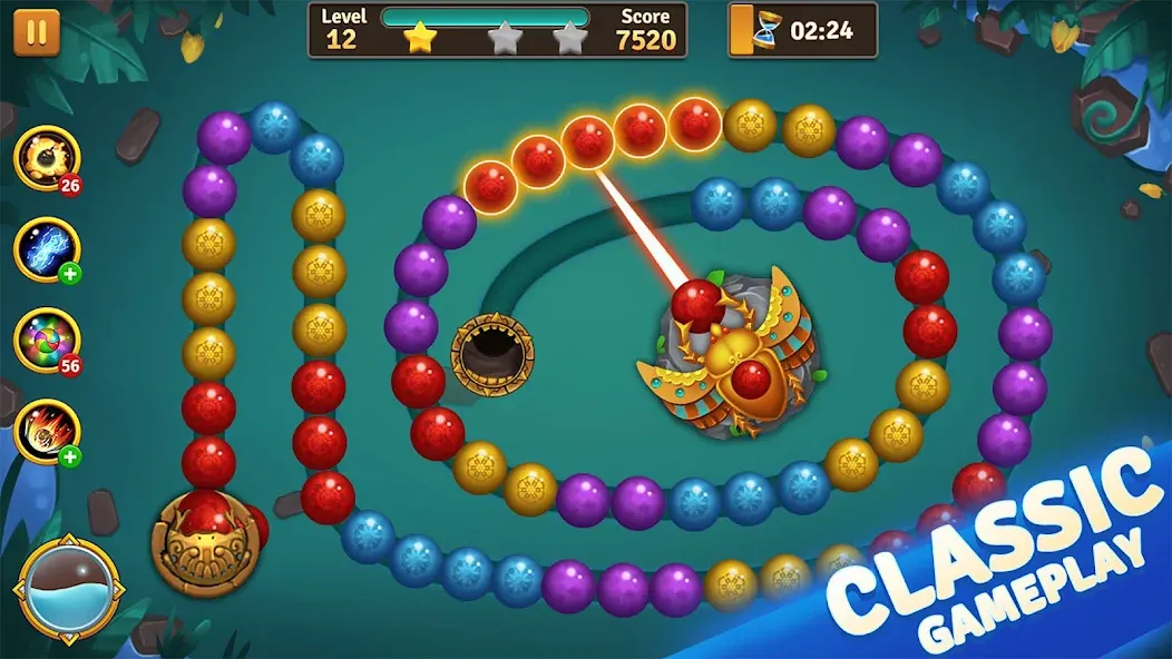 Jungle Marble Blast  [МОД Много денег] Screenshot 1