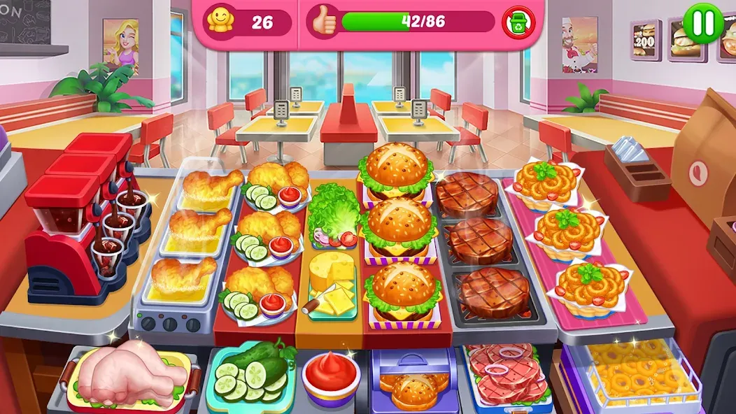 Crazy Cooking Diner: Chef Game (Крейзи кукинг дайнер)  [МОД Menu] Screenshot 1