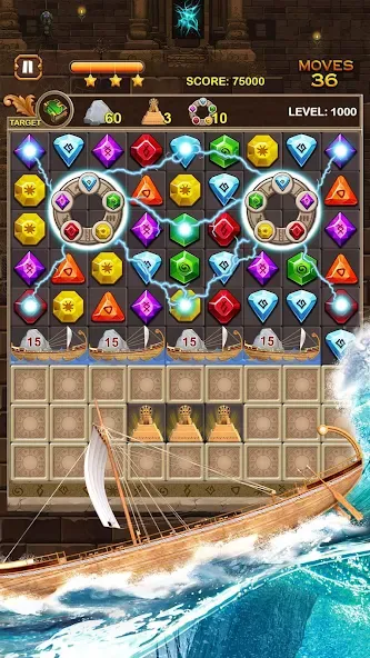 Jewel Ancient Pyramid Treasure  [МОД Unlimited Money] Screenshot 3