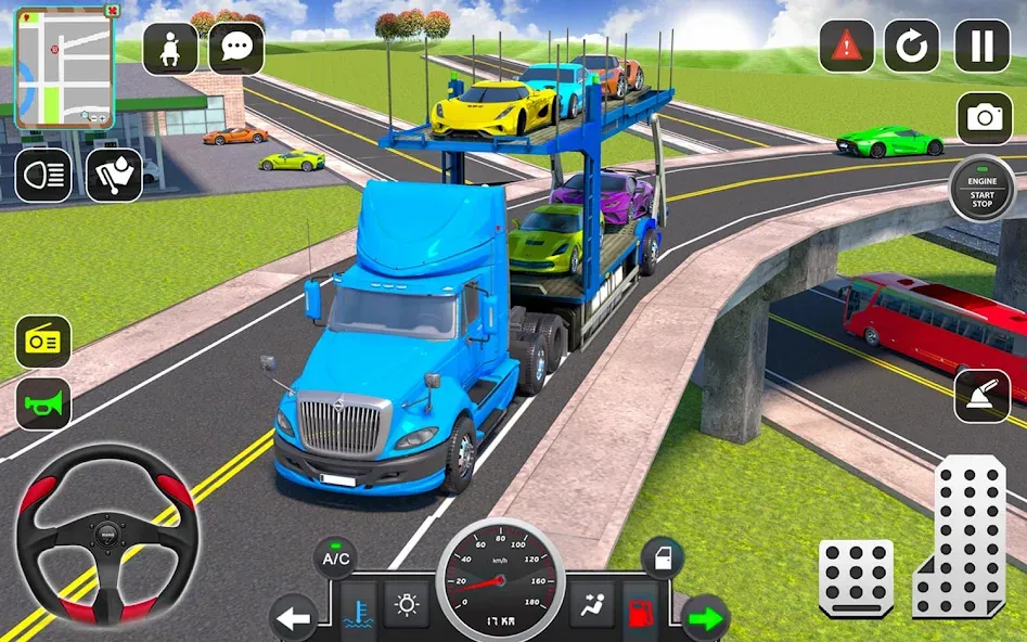 Trailer Truck Car Transport 3D  [МОД Много монет] Screenshot 2