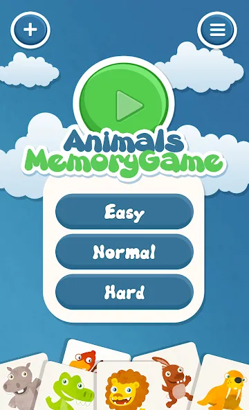 Animals memory game for kids  [МОД Menu] Screenshot 1