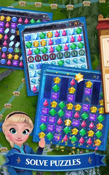 Disney Frozen Free Fall Games  [МОД Меню] Screenshot 1