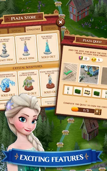 Disney Frozen Free Fall Games  [МОД Меню] Screenshot 2