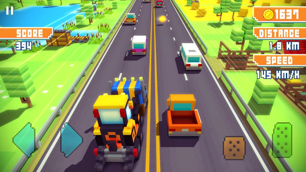 Blocky Highway: Traffic Racing (Блоки Хайвей)  [МОД Много монет] Screenshot 4