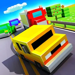 Скачать взломанную Blocky Highway: Traffic Racing (Блоки Хайвей)  [МОД Много монет] - полная версия apk на Андроид