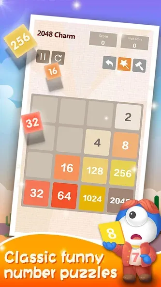 Number Charm: Slide Puzzle (Две тысячи сорок восемь)  [МОД Меню] Screenshot 4