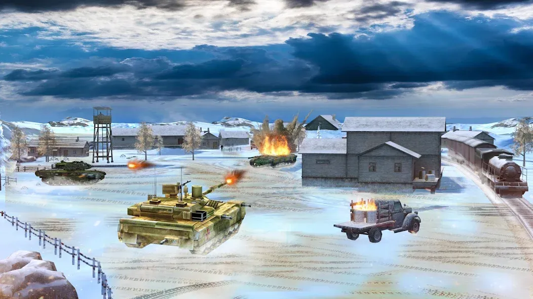 Tank Battle Army Games 2023  [МОД Бесконечные монеты] Screenshot 1