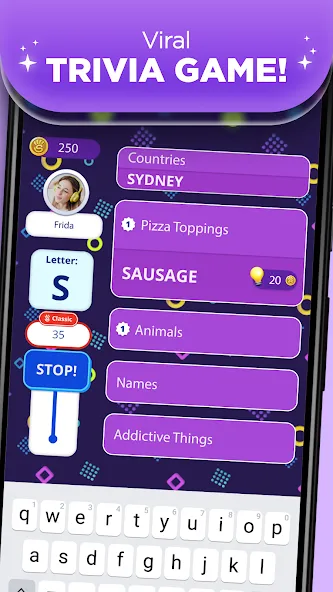 Stop 2 - Word Trivia Game  [МОД Menu] Screenshot 1