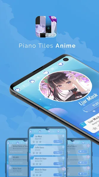 Piano Anime Tiles Music (Пиано Аниме Плитки Музыка)  [МОД Unlocked] Screenshot 1